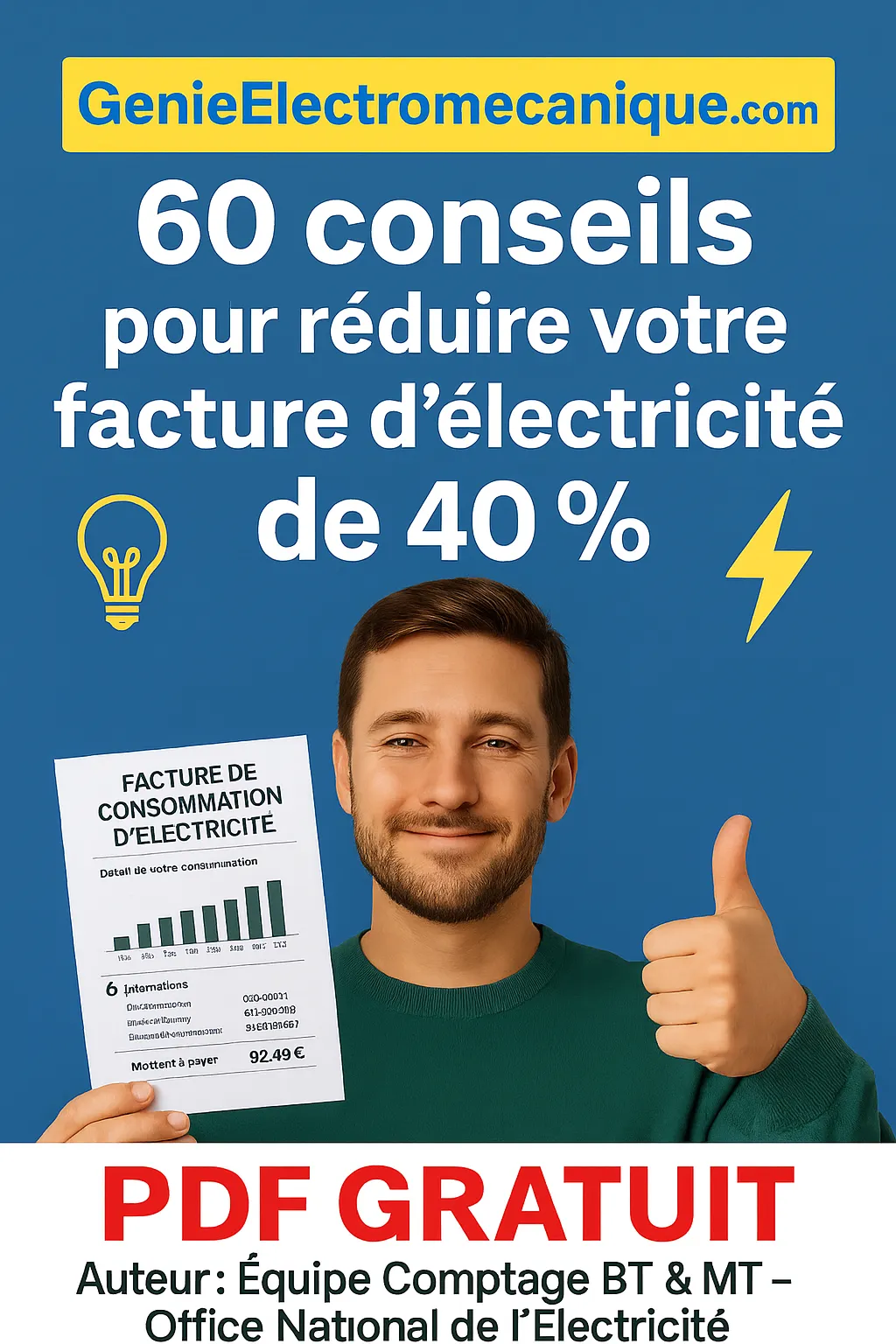 60 Conseils pour Réduire Votre Facture D’Électricité en 40% en PDF Gratuit