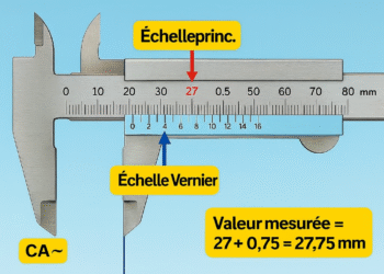 Comment lire correctement un pied à coulisse (Vernier) ?