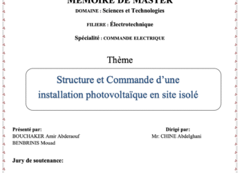 MEMOIRE DE MASTER : Structure et Commande d’une installation photovoltaïque en site isolé