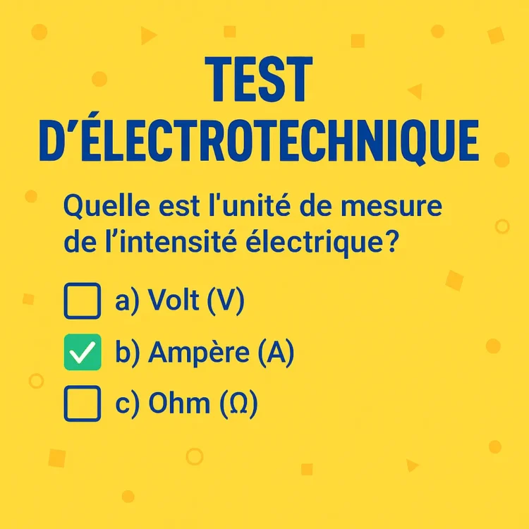 Test d’Électrotechnique (10 questions)