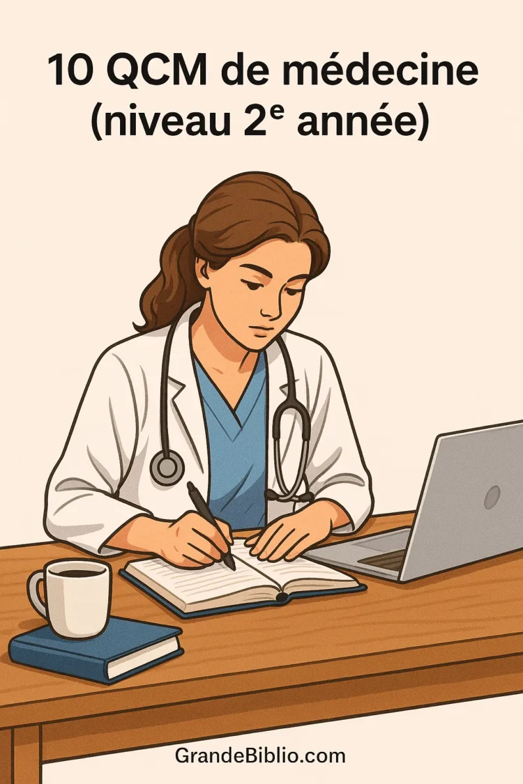 10 QCM avec Réponse de médecine (niveau 2ᵉ année)